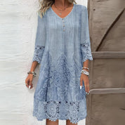 Womens Dress - Elegant Floral Midi Summer Dresses for Warm Weather Events 0