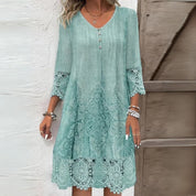 Womens Dress - Elegant Floral Midi Summer Dresses for Warm Weather Events 1