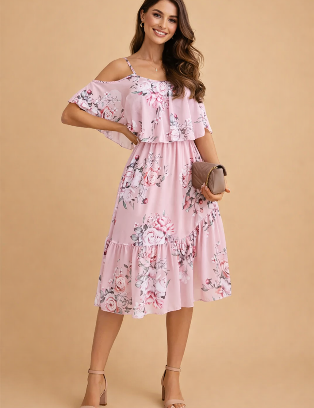 Womens Dress - Elegant Off-the-Shoulder Floral Summer Dress for Stylish Casual Outings 2