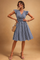Womens Dress - Elegant Striped Midi Summer Dress with V-Neck for Warm Weather 0