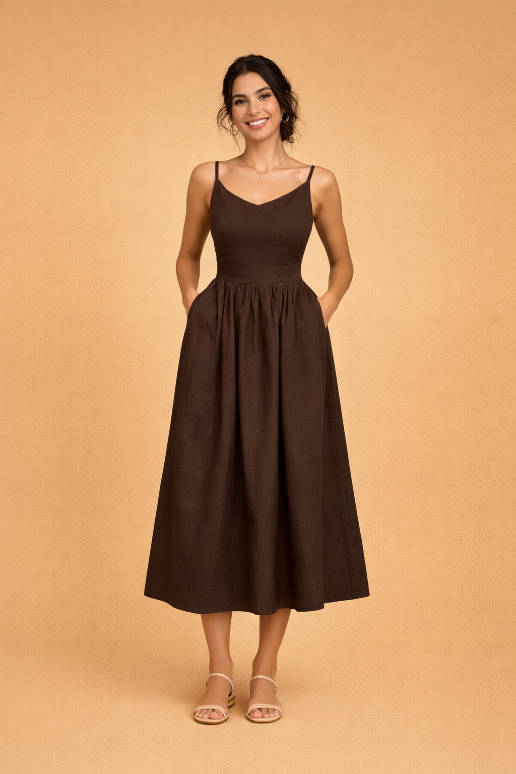 Womens Dress - Elegant Summer A-Line V-Neck Backless Evening Dress for Warm Weather Occasions 1