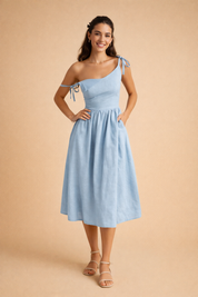 Womens Dress - Elegant Summer A-Line V-Neck Backless Evening Dress for Warm Weather Occasions 3