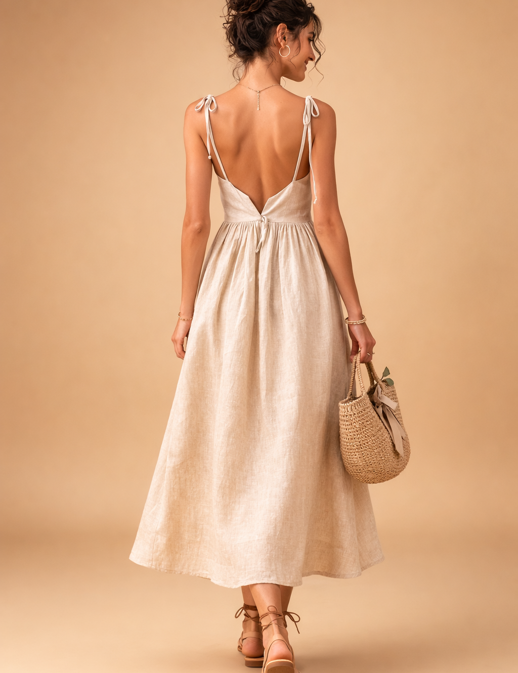 Womens Dress - Elegant Summer A-Line V-Neck Backless Evening Dress for Warm Weather Occasions 5