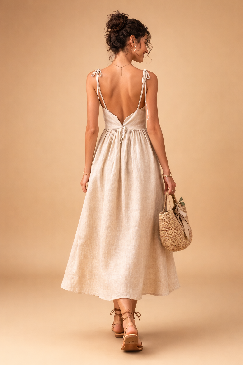 Womens Dress - Elegant Summer A-Line V-Neck Backless Evening Dress for Warm Weather Occasions 5