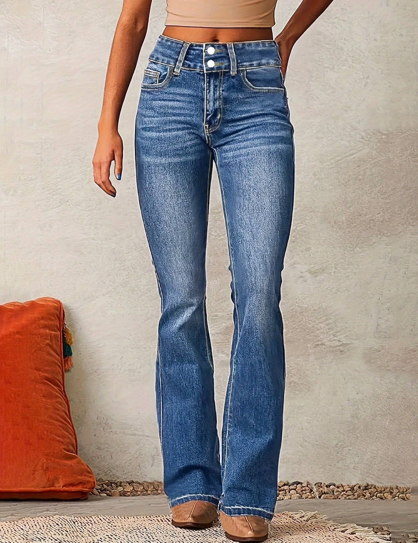 Womens Flare Jeans - High Rise Bootcut Style with Body-Sculpting Stretch for a Flattering Fit 0