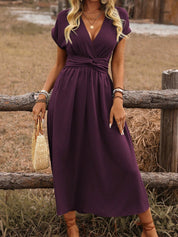 Womens Summer Dress - Elegant Long Boho V-Neck Dress for Casual and Formal Occasions 2