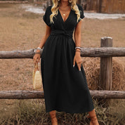 Womens Summer Dress - Elegant Long Boho V-Neck Dress for Casual and Formal Occasions 4